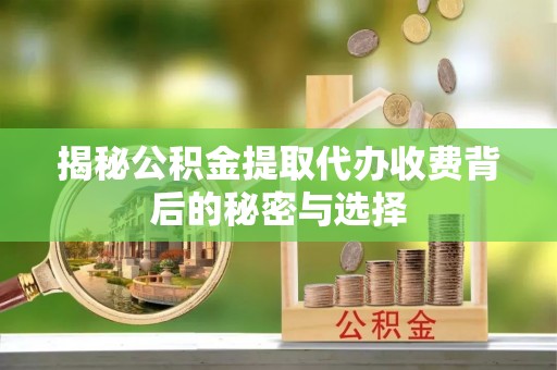 罗甸揭秘公积金提取代办收费背后的秘密与选择