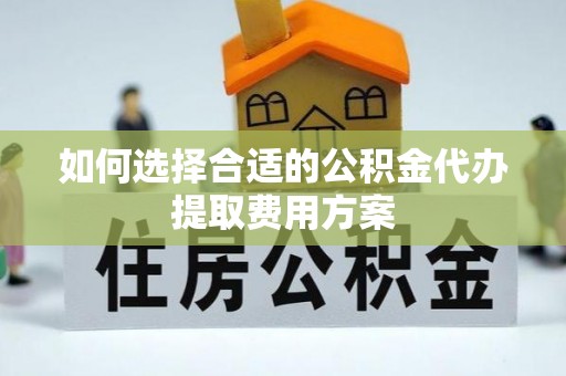 罗甸如何选择合适的公积金代办提取费用方案