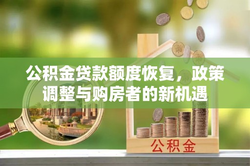 罗甸公积金贷款额度恢复，政策调整与购房者的新机遇