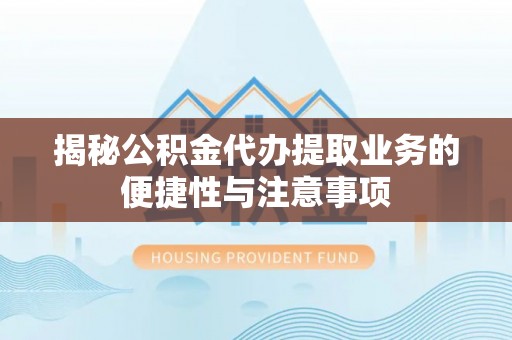 罗甸揭秘公积金代办提取业务的便捷性与注意事项