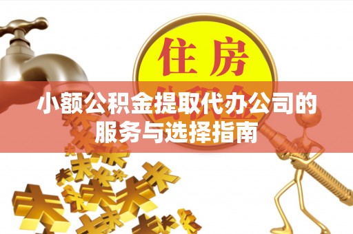罗甸小额公积金提取代办公司的服务与选择指南