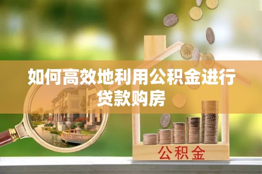 罗甸如何高效地利用公积金进行贷款购房